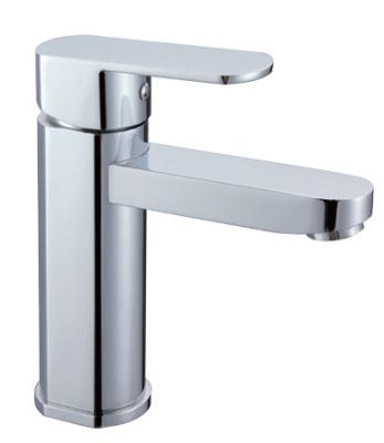 China Deck Mounted Single Hole Bathroom Sink Faucet Chrome for sale