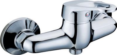 China Wall Mounted Chrome Two Hole Bathroom Faucet Shower Mixer Taps with Single Lever for sale