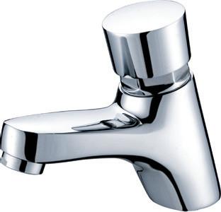 China Polished Chrome Self Closing Faucet Brass Mixer Taps with CE , 0.05MPa - 0.9MPa for sale