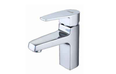 China Square Chrome Polished Basin Mixer Faucets / Single Lever Basin Mixer Tap HN-3A65 for sale