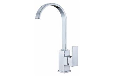 China Modern Polished Chrome Kitchen Sink Water Faucet for Home , Ceramic Cartridge for sale