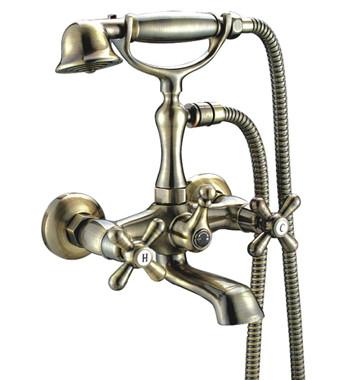 China Bronze Wall Mounted Two Hole Bathroom Faucet Brass For Household for sale