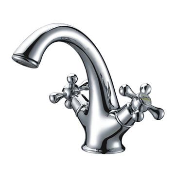 China Polished Single Hole Bathroom Basin Mixer Faucet Chrome Plated for sale