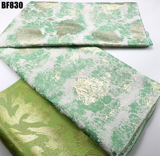 wholesale fashion fabrics bazin riche getzner african brocade jacquard fabric green for wedding accessories