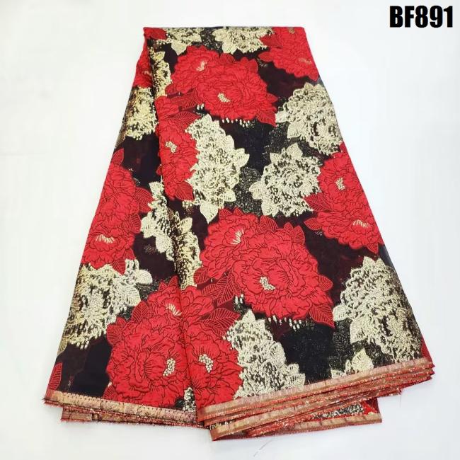 Wholesale Price African Brocade Lace Fabric French Brocade Jacquard 2023 High Quality for Party Wedding dress  women clothes