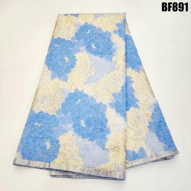 Wholesale Price African Brocade Lace Fabric French Brocade Jacquard 2023 High Quality for Party Wedding dress  women clothes