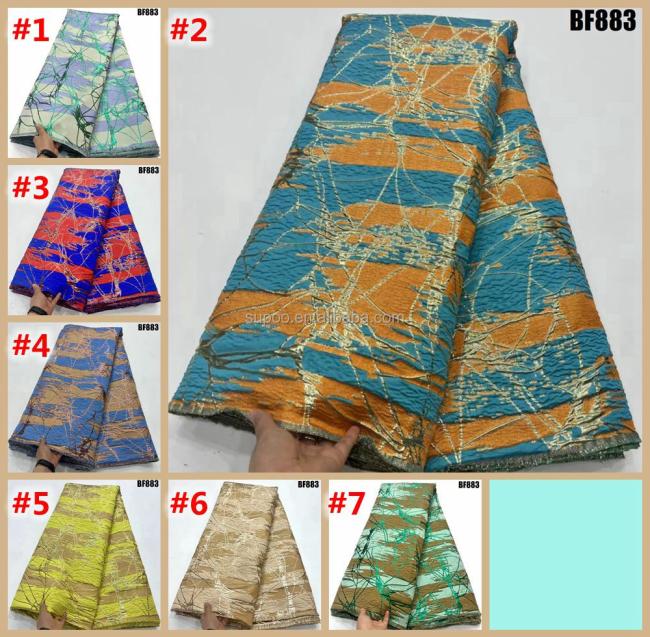 Supoo wholesale fabrics bazin riche getzner african brocade jacquard fabric green for  garment accessories