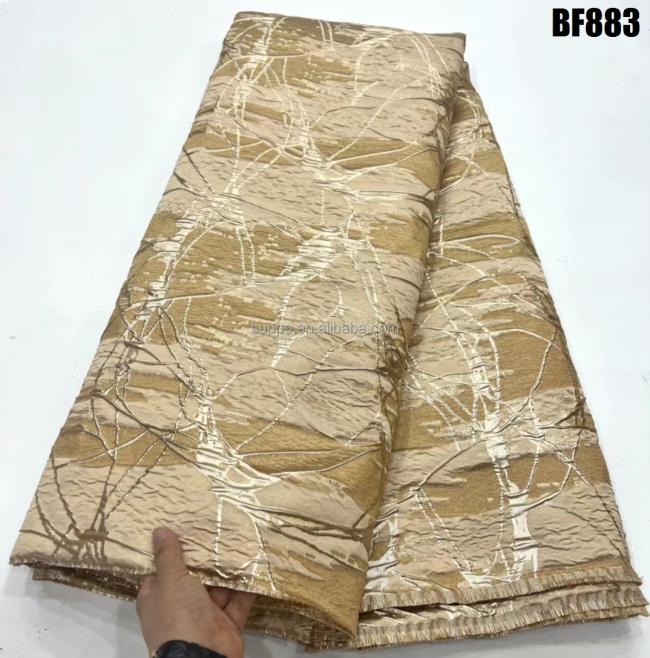 Supoo wholesale fabrics bazin riche getzner african brocade jacquard fabric green for  garment accessories