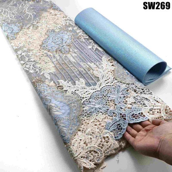 Quality 2023 Hot Selling Low Price White Cord Lace Fabric for sale