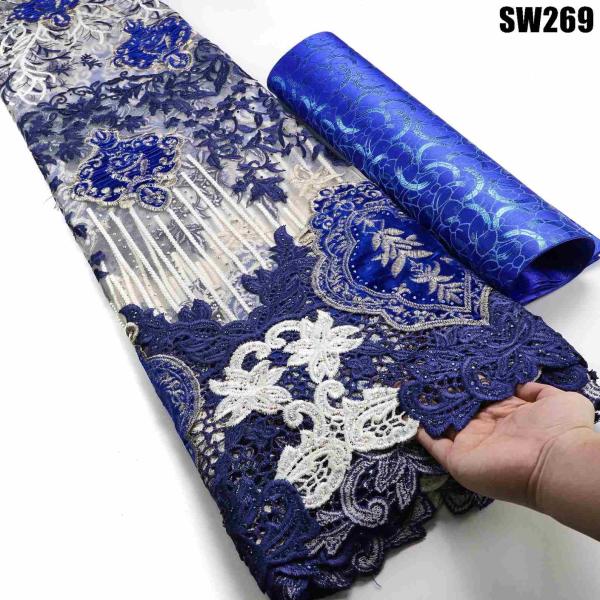 Quality 2023 Hot Selling Low Price White Cord Lace Fabric for sale