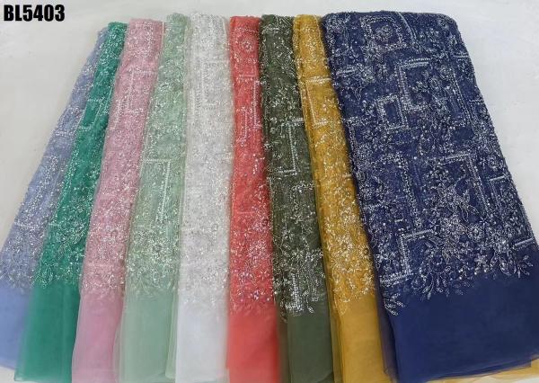 Quality Fully Beaded Sequins Heavy Lace Fabric for Women Party Dress Handmade Beautiful for sale