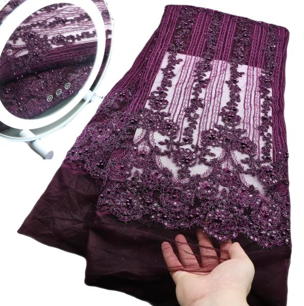 Quality Unleash Your Creativity with Eco-Friendly African Lace Fabric and Mesh Beads Tulle for sale