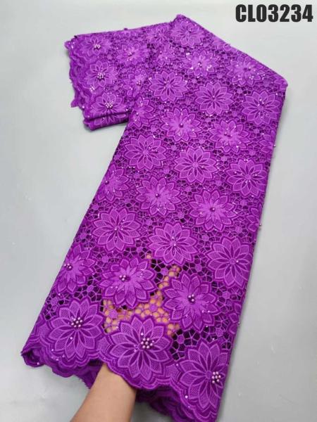 Quality 7 Days Sample Order Lead Time Supported Water Soluble Guipure Lace Fabric for sale