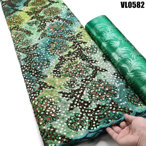 Quality 90 Yards Customizable African Tulle Velvet Lace Fabric for Blue Sequin Bridal for sale