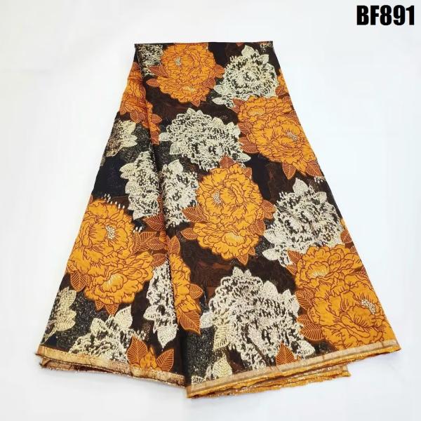 Quality Sustainable African Brocade Lace Fabric French Brocade Jacquard 2023 for Wedding for sale