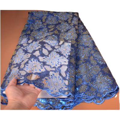 China Exquisite plain color sequin lace fabric organza lace fabric design for african wedding dress for sale
