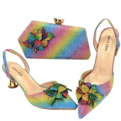 China African high heels sandals and purses bag set Italian bag to match shoes for  women party shoes set for sale