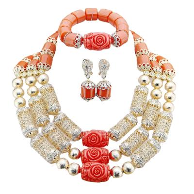 China Supoo african beads jewelry sets Senegal/Ghana/ Nigerian handmade jewelry for wedding bridal for sale