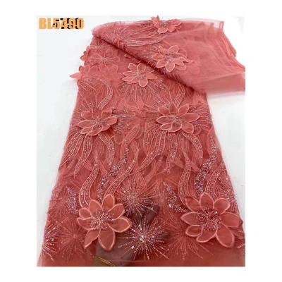 China Wholesale Price French Lace Fabrics with Sequins for Wedding  Dress Sequins Lace Fabrics austria embroidery y african french for sale