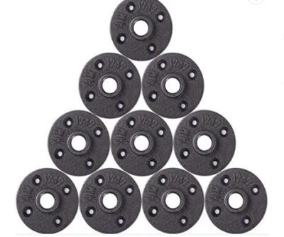 China 10 Pack 1/2 Inch Grey Malleable Cast Iron Floor Flange Seamless Pipe Fittings for sale