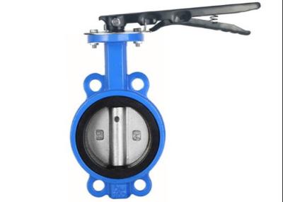 China Wafer Type Epdm Lined Cast Iron Butterfly Valve With Handle Lever for sale