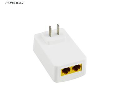 China 10/100/1000M 48VDC 0.32A 15W POE Injector With Shielded RJ45*2 Connectors for sale