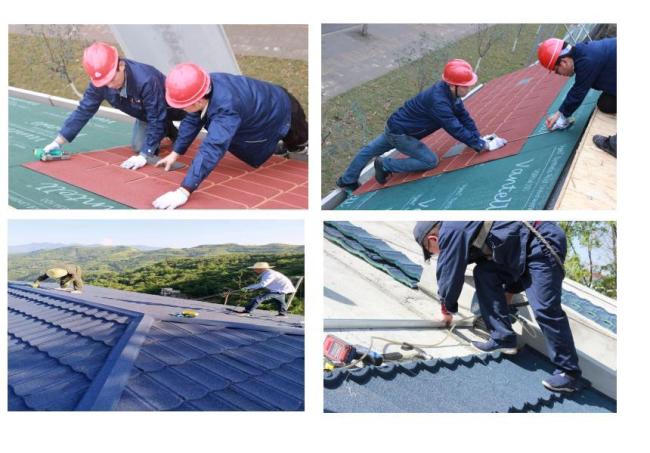 Waterproof Fireproof Construction Roof Galvanum Sheet Colored Stone Coated Metal Roofing Tiles