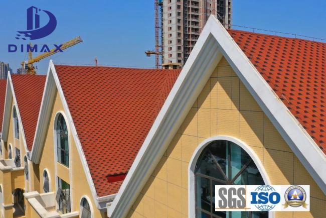 Mosaic Construction Building Roofing Wall Materials Colored Stone Coated Fiberglass Asphalt Roof Tile