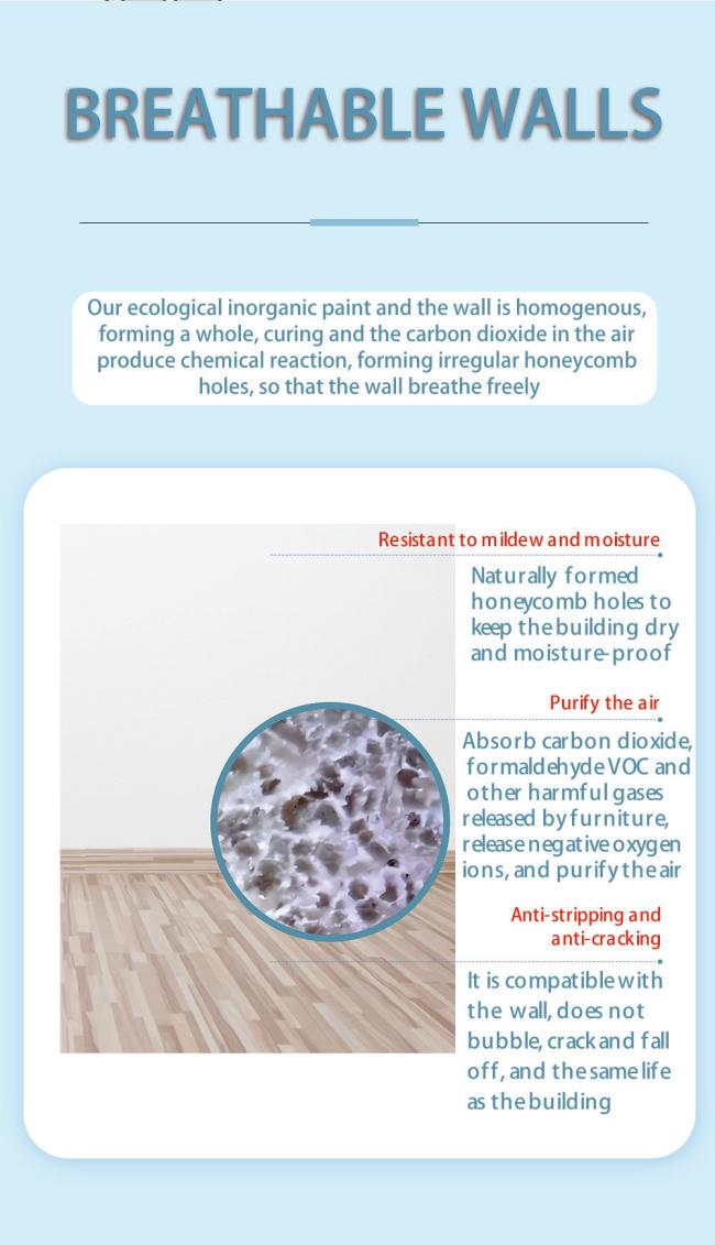 Purify Air Release Negitive Oxygen Ions Zero Formaldehyde&Voc Pure Inorganic Wall Paitings