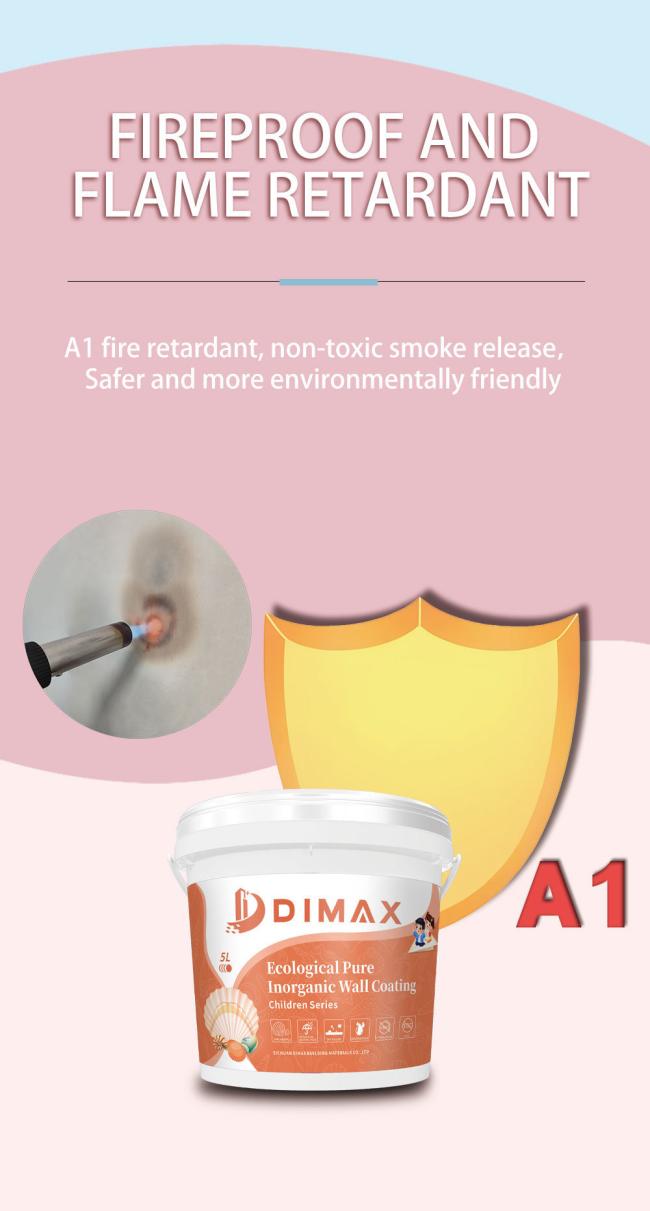 Water-Resistant and Breathable No Chemical Natural Inorganic Mineral Flame Retardant Wall Paint