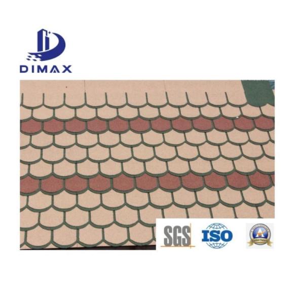 Quality 2layers Colored Stone Coated Fiberglass Asphalt Roof Shingles Fireproof for sale