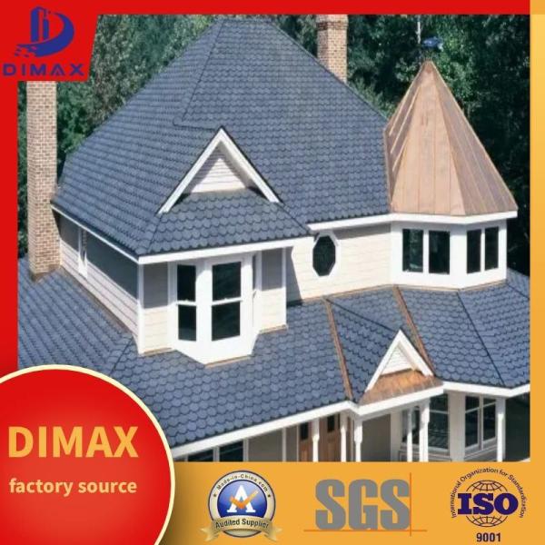 Quality 2layers Colored Stone Coated Fiberglass Asphalt Roof Shingles Fireproof for sale