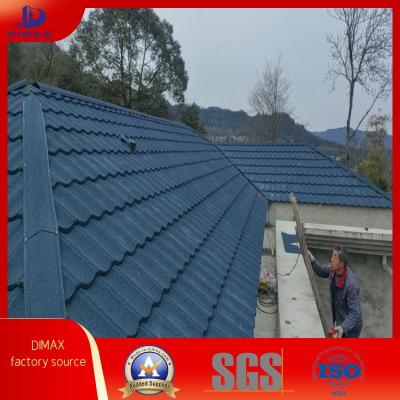 China Roofing Materials Color Stone Chips Coated Steel Roofing Tile Waterproof Fireproof for sale