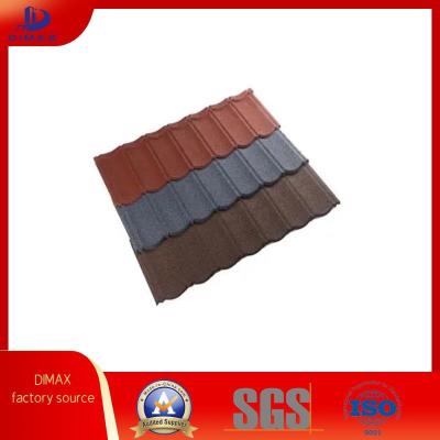 China Fireproof Waterproof Construction Materials Stone Chips Coated Steel Roofing Shingle en venta
