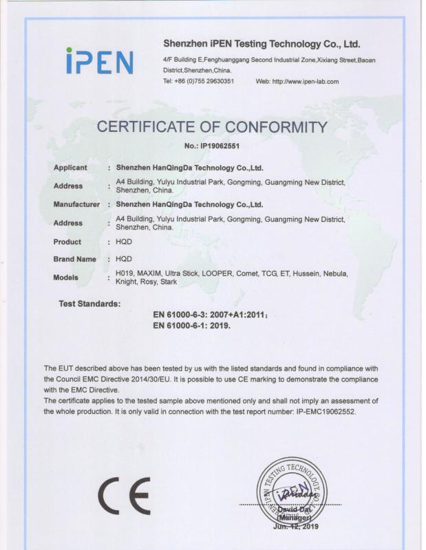 CE - Shenzhen HQD Technology Co., Ltd.