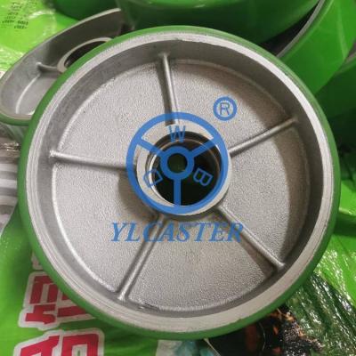 China 8inch Iron PU Drive Wheels 2200LBS Loading Capacity Polyurethane Wheels For Pallet Trucks for sale
