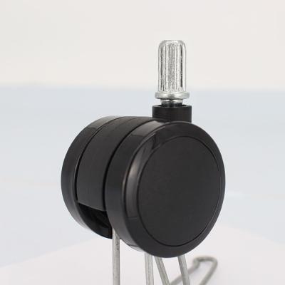 Cina 11x21mm Insert Stem Chair Casters Soft Wheel Black Double Wheel Casters For Furniture China in vendita