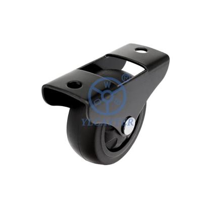 China 50mm Black TPR Furniture Casters Soft Low Profile Wheels For Drawers for sale