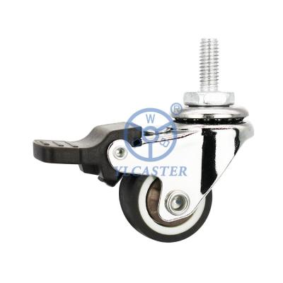 China Soft Furniture Casters Total Lock Brown Wheel Swivel TPR Mobile Market Stall Casters for sale