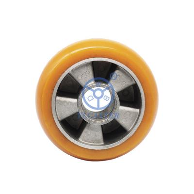 China Aluminium Core Polyurethane Single Wheels 5 Inch 6 Inch 8 Inch For Pallet Trucks Pallet Jack Industrial Trolleys for sale