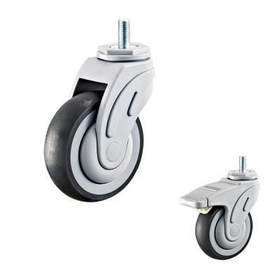 China TPR 5 Inch Threaded Stem Casters , 135kg Loading Hospital Bed Caster Wheel for sale