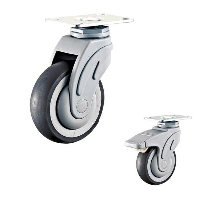 China Soft Wheel Plate Type Medical Casters Swivel Hospital Bed Caster Wheels for sale
