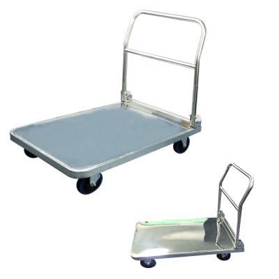China 304SS Hand Trolley Cart 660lbs 90x60cm Foldable Platform Trolleys Waterproof for sale