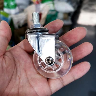 China 2 Inch Clear PU Furniture Casters Chrome Painted Good Looking Swivel Stem Transparent Caster Wheels Te koop