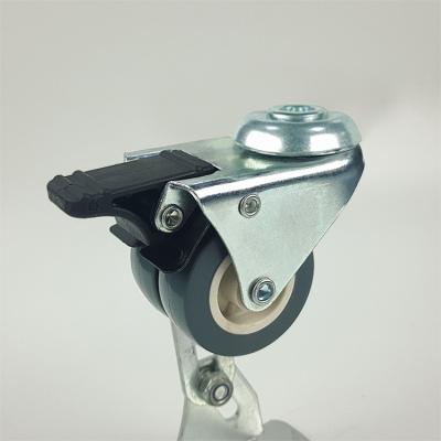 China 360 Degree Rotating Hole Head 3 Inch Double Locking Casters  For Freezer PVC Wheels for sale