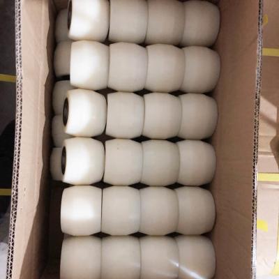 China 80x60mm White Plastic Pallet Truck Back Wheels Solid Bearing Wheels For Hand Forklifts OEM for sale