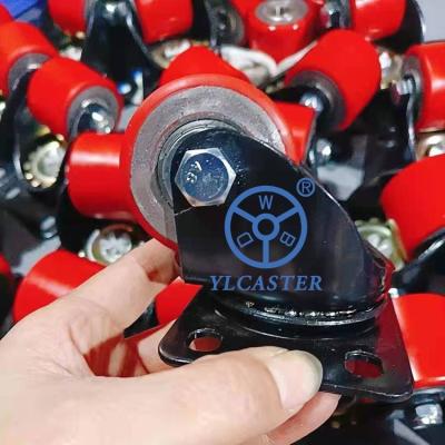 China 2 Inch Heavy Duty Iron PU Low Profile Casters High Quality Machine Caster Wheels for sale