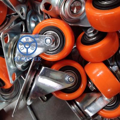 China 2 Inch Orange PVC Swivel Caster Wheels Light Duty Factory Price for sale