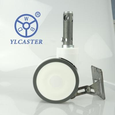 중국 5 Inch Polyurethane Central Control Castors Central Lock Medical Bed Wheels 판매용