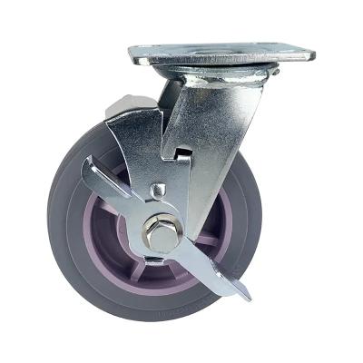 China Ball Bearing Iron PU Caster Wheel 100mm For Superior Load Bearing Capacity for sale